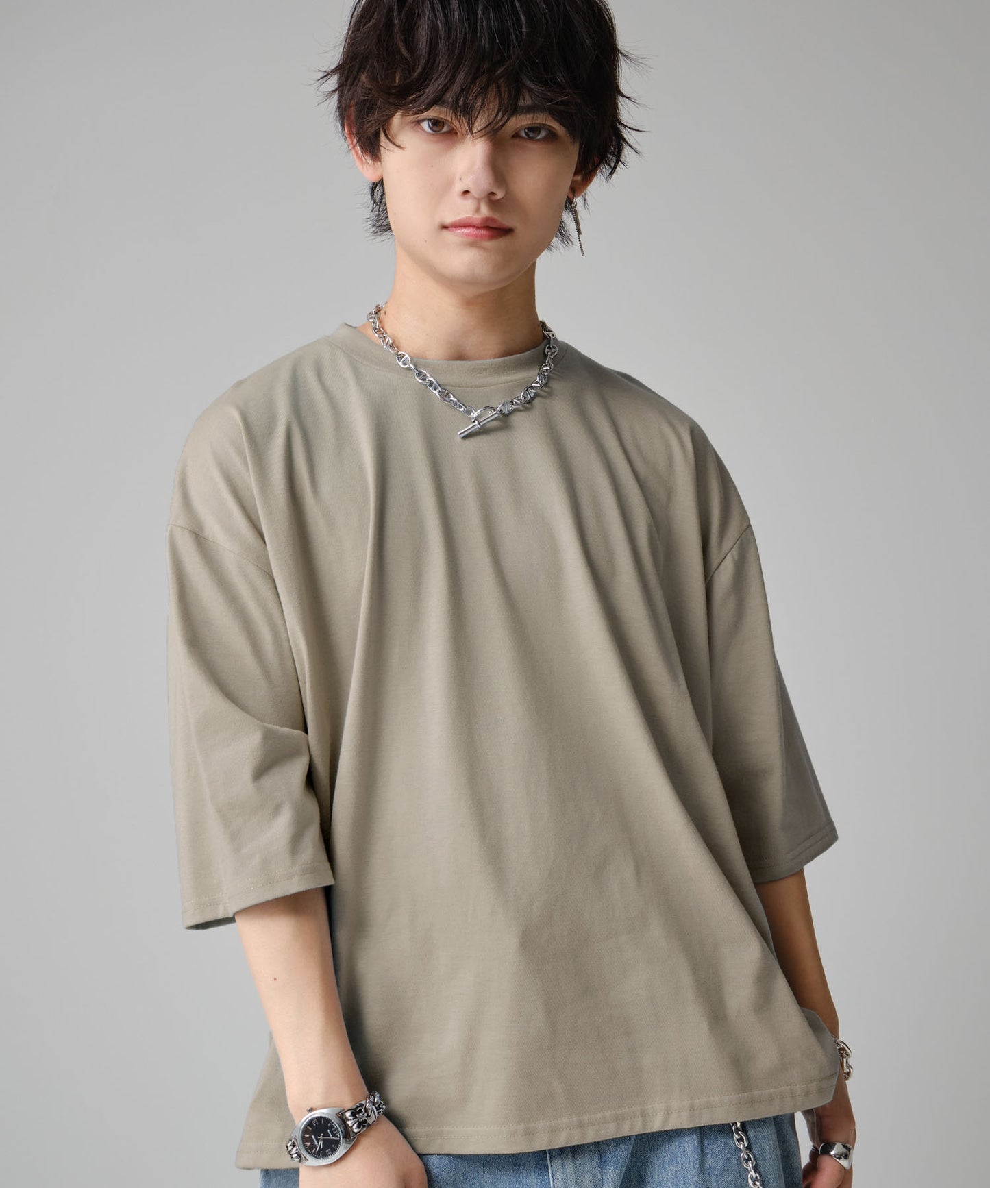SUI-1998 通常丈 Tシャツ カットソー 七分袖 ビッグシルエット F5530