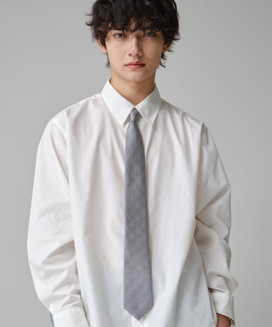 SUI-1998 ネクタイ 7cm グレー チェック 柄 メンズ ne106