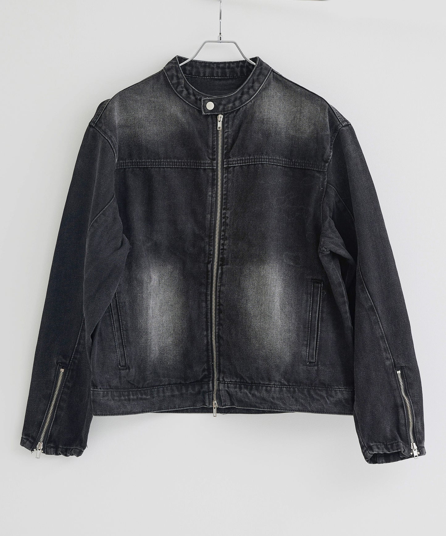 SUI-1998 短丈 ライダースジャケット デニム ダメージ加工 メンズ F1002-1003