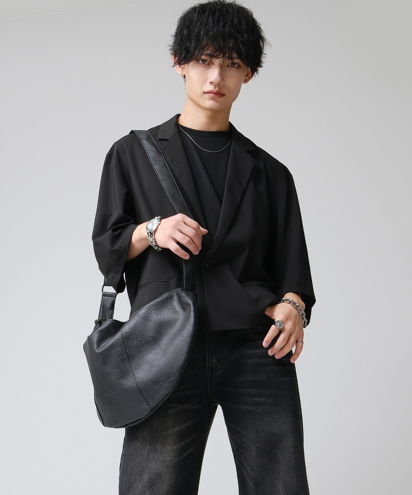 SUI-1998 ショルダーバッグ シンプル フェイクレザー 鞄 メンズ chbag6