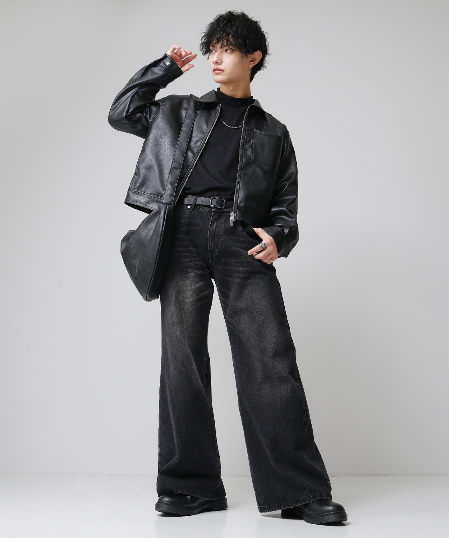 SUI-1998 ショルダーバッグ シンプル フェイクレザー 鞄 メンズ chbag6