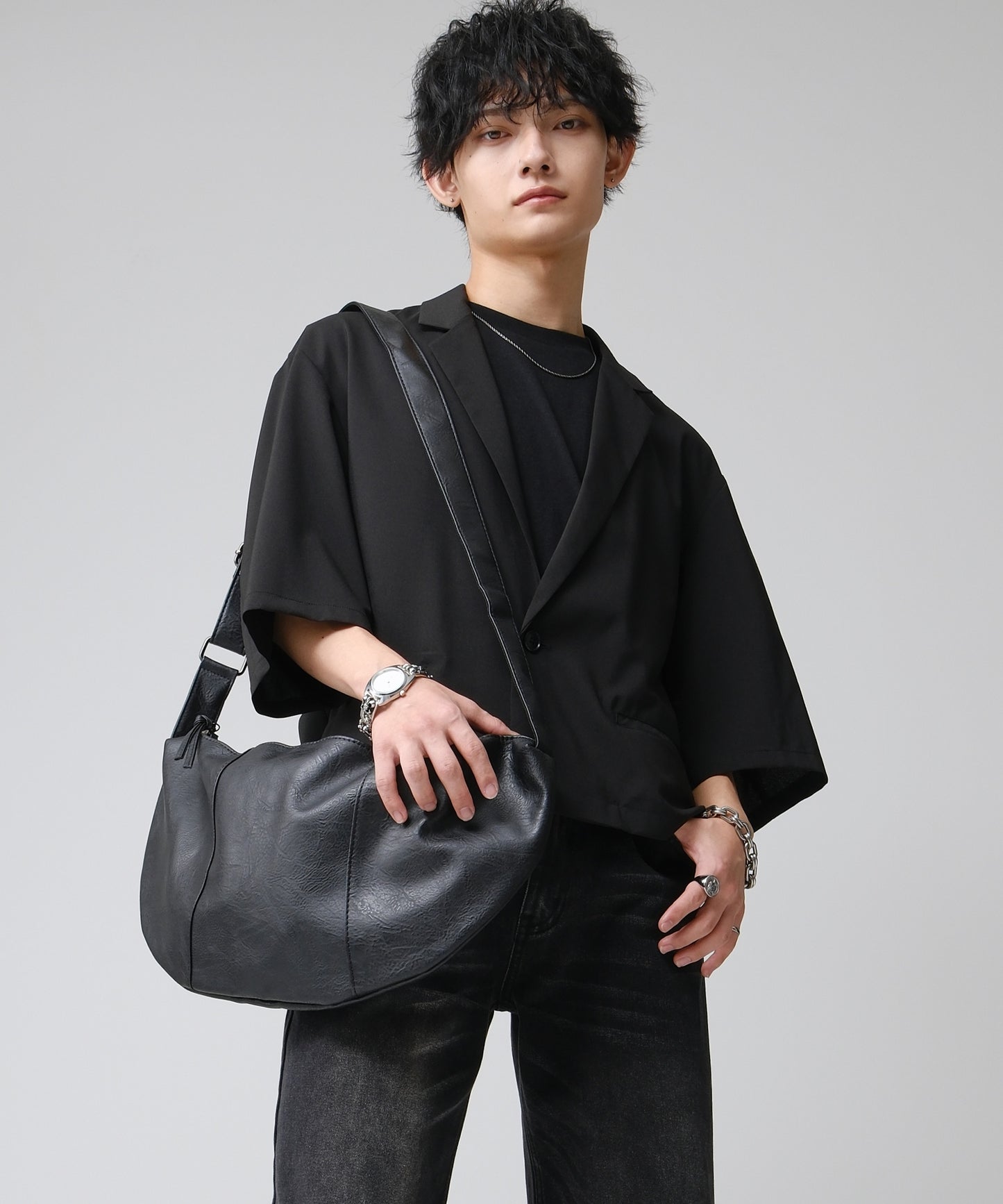 SUI-1998 ショルダーバッグ シンプル フェイクレザー 鞄 メンズ chbag6