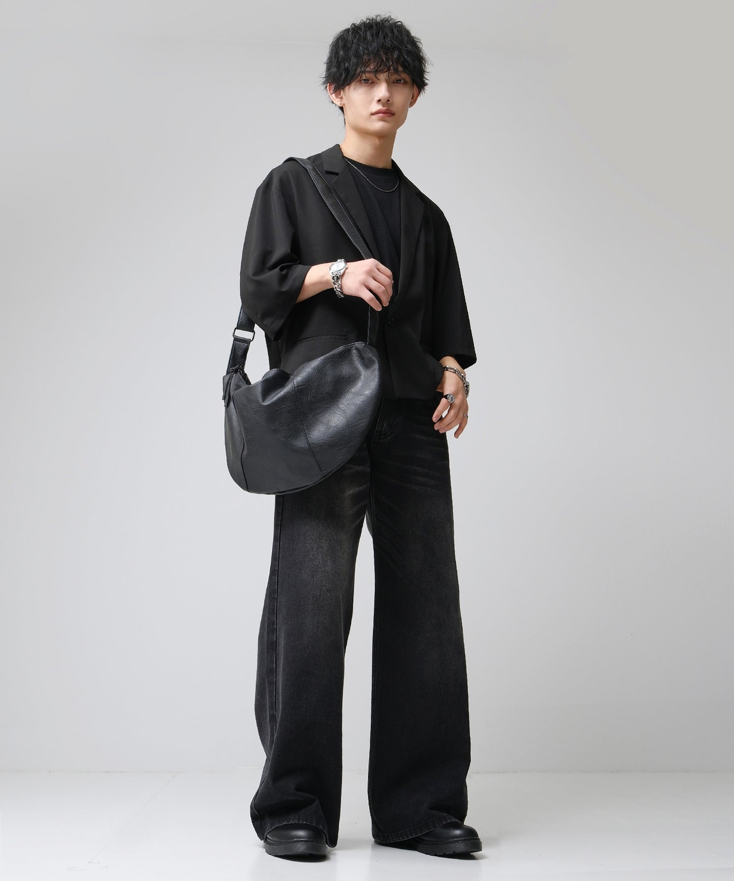 SUI-1998 ショルダーバッグ シンプル フェイクレザー 鞄 メンズ chbag6