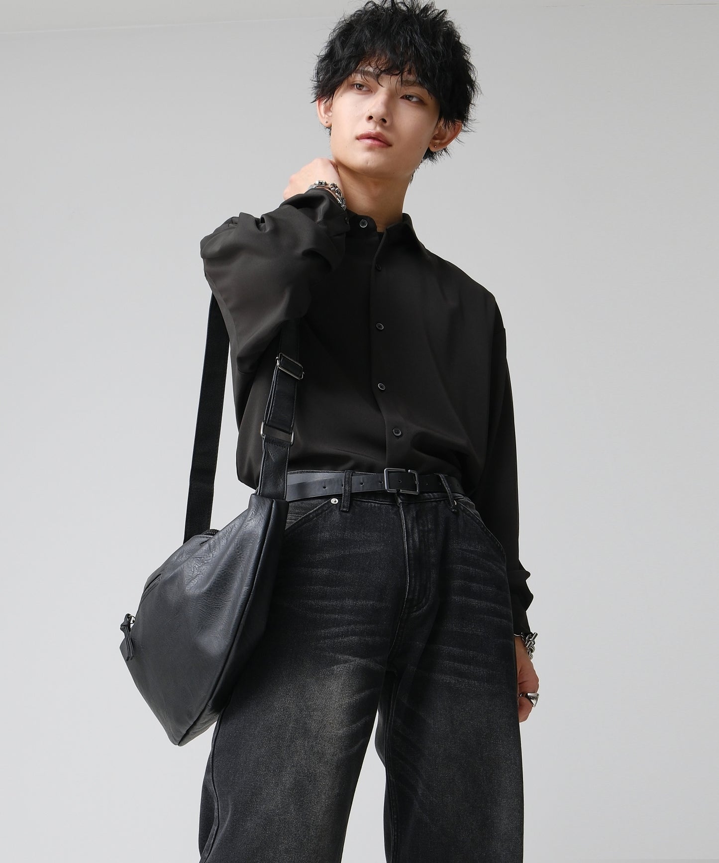 SUI-1998 ショルダーバッグ シンプル フェイクレザー 鞄 メンズ chbag6