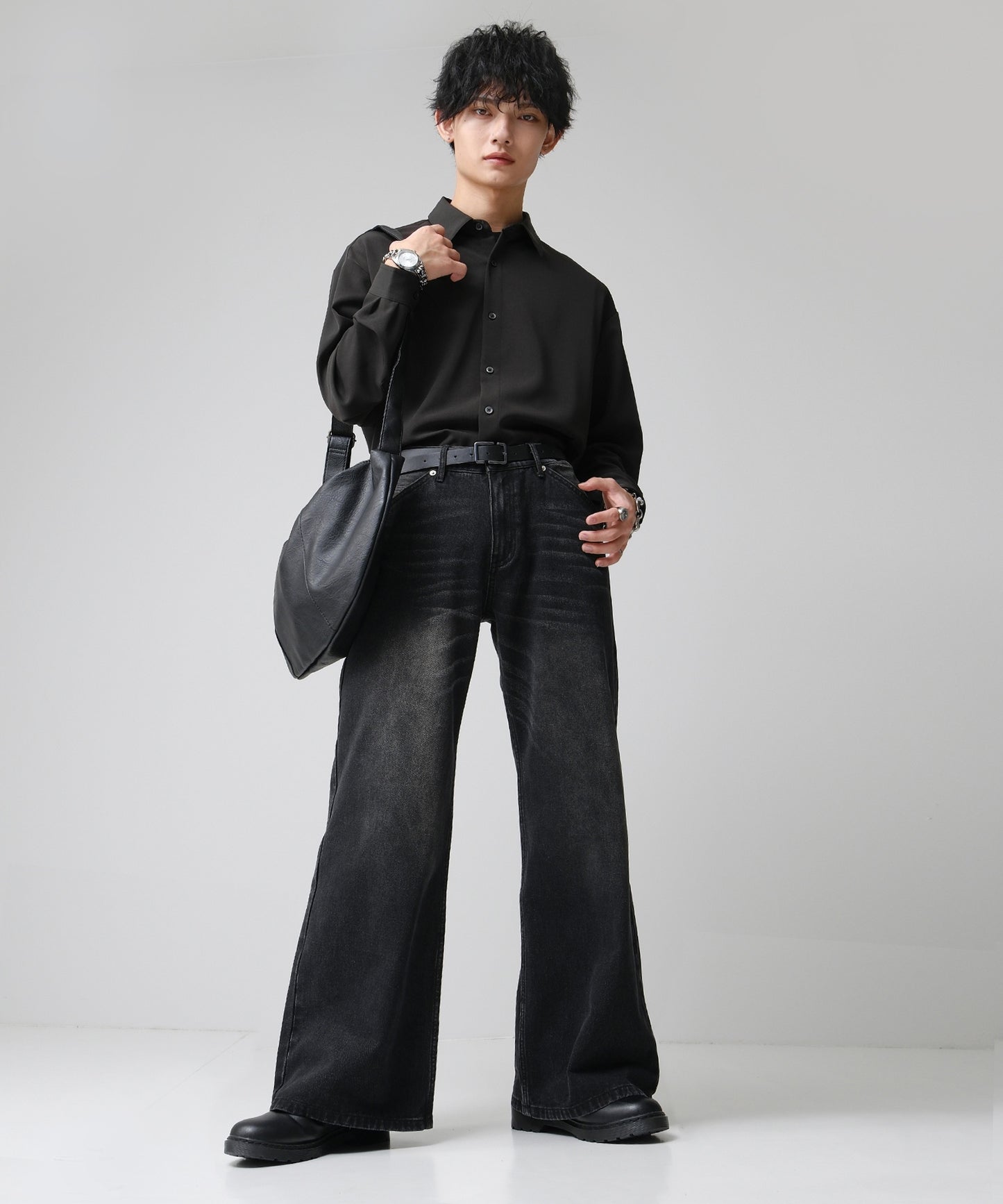 SUI-1998 ショルダーバッグ シンプル フェイクレザー 鞄 メンズ chbag6