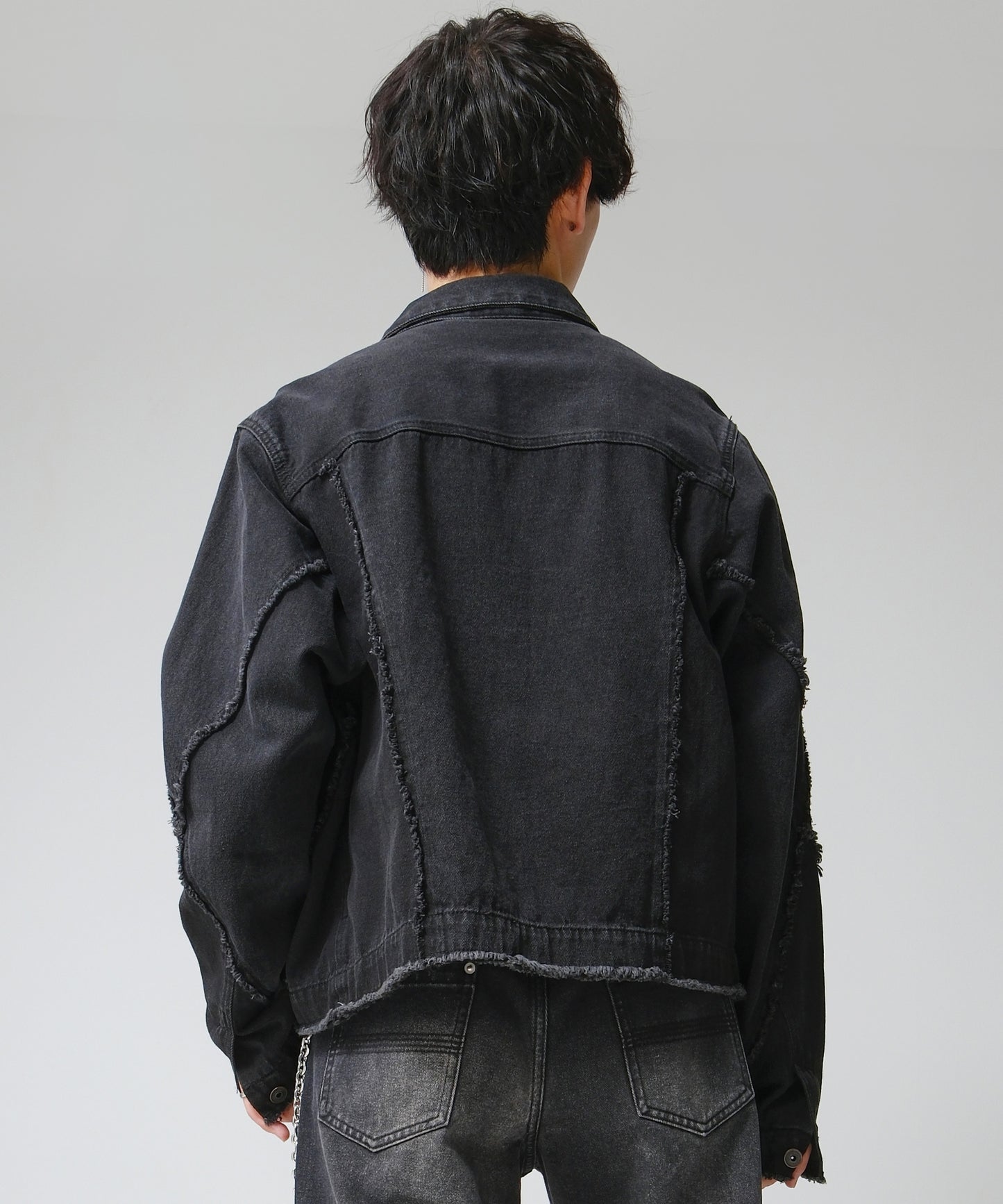 SUI-1998 通常丈 デニムジャケット ダメージ加工 メンズ F1005ｰF1006