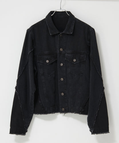 SUI-1998 通常丈 デニムジャケット ダメージ加工 メンズ F1005ｰF1006