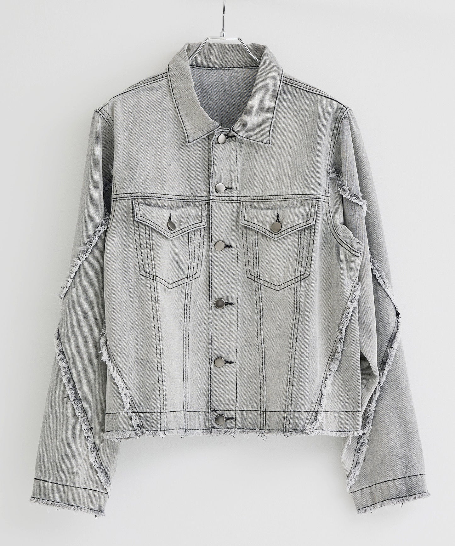 SUI-1998 通常丈 デニムジャケット ダメージ加工 メンズ F1005ｰF1006