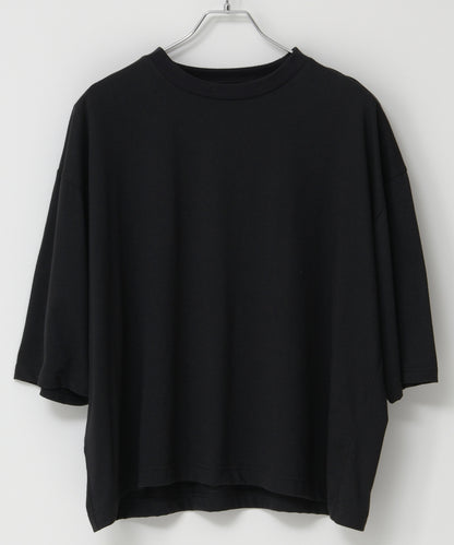 SUI-1998 短丈 薄手 七分袖 クルーネック ビッグシルエット ショート丈 メンズ F1450-1453