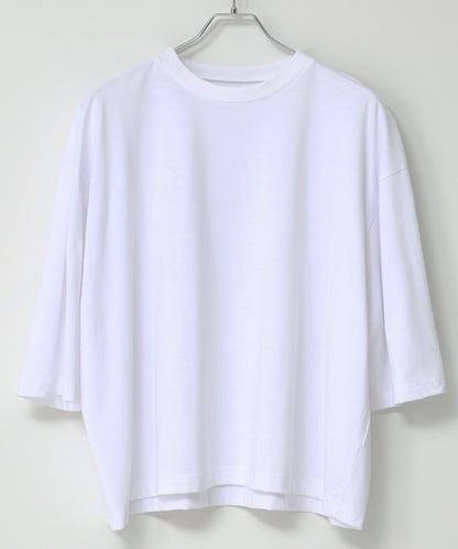 SUI-1998 短丈 薄手 七分袖 クルーネック ビッグシルエット ショート丈 メンズ F1450-1453