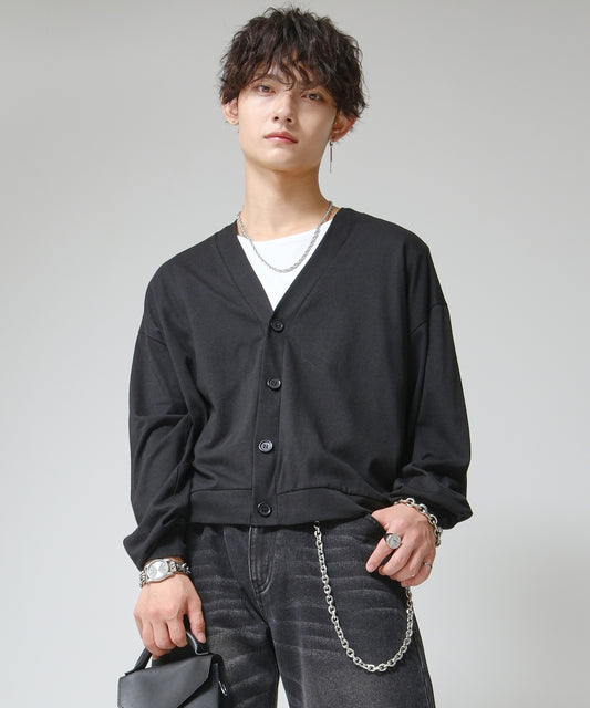 SUI-1998 短丈 薄手 長袖 ルーズカーディガン ショート丈 メンズ F2030-2040