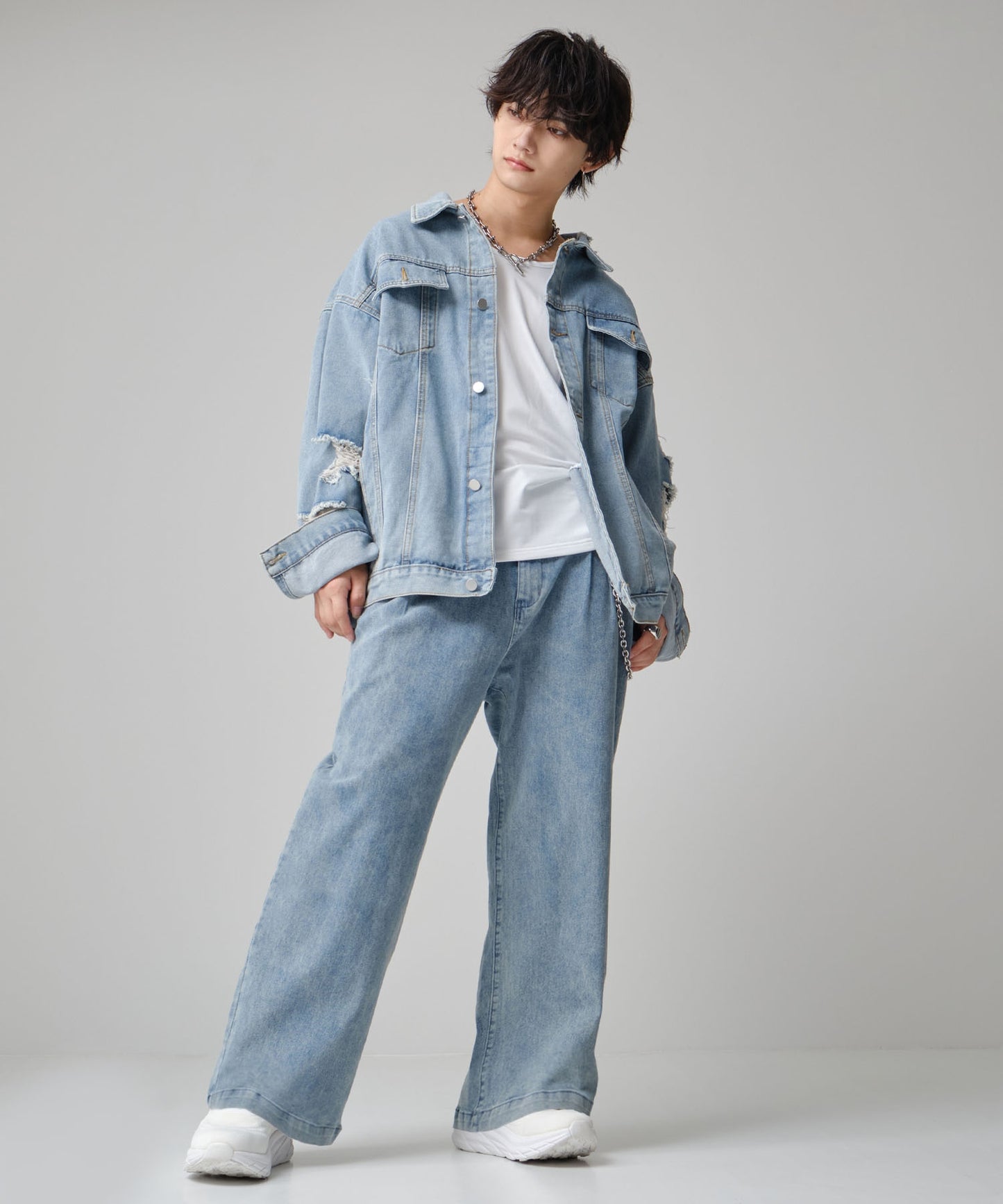 SUI-1998 通常丈 Tシャツ カットソー 長袖 裏起毛 Uネック F459-460