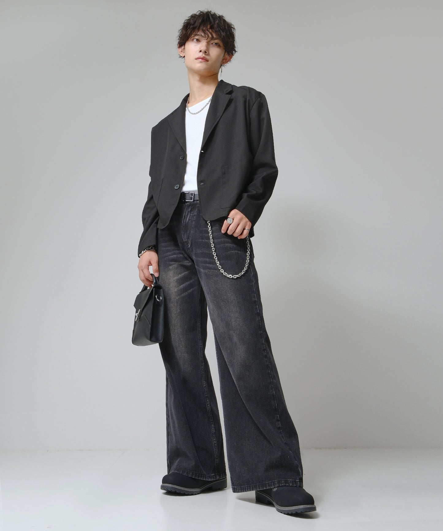 SUI-1998 通常丈 Tシャツ カットソー 長袖 裏起毛 Uネック F459-460