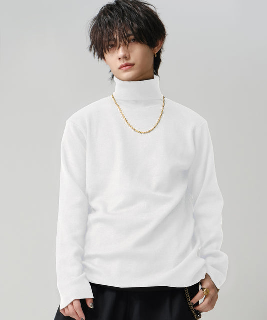 SUI-1998 通常丈 Tシャツ カットソー 長袖 裏起毛 ハイネック F461-462