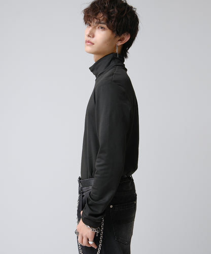 SUI-1998 通常丈 Tシャツ カットソー 長袖 裏起毛 ハイネック F461-462