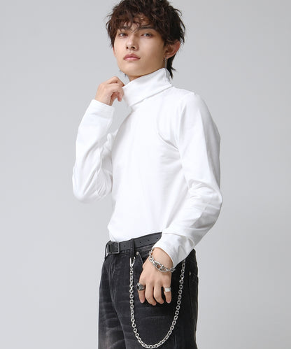 SUI-1998 通常丈 Tシャツ カットソー 長袖 裏起毛 ハイネック F461-462