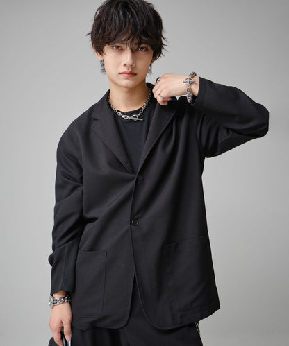 SUI-1998 通常丈 テーラードジャケット ワイドシルエット 薄手 ブラック グレー ライトグレー メンズ F465-467