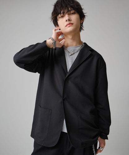 SUI-1998 通常丈 テーラードジャケット ワイドシルエット 薄手 ブラック グレー ライトグレー メンズ F465-467