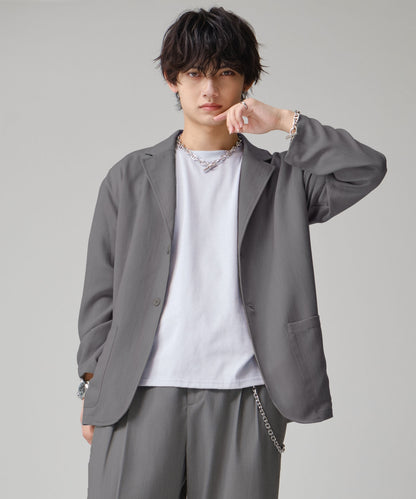 SUI-1998 通常丈 テーラードジャケット ワイドシルエット 薄手 ブラック グレー ライトグレー メンズ F465-467