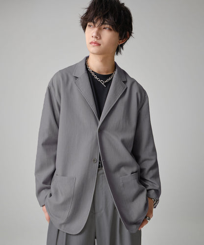 SUI-1998 通常丈 テーラードジャケット ワイドシルエット 薄手 ブラック グレー ライトグレー メンズ F465-467