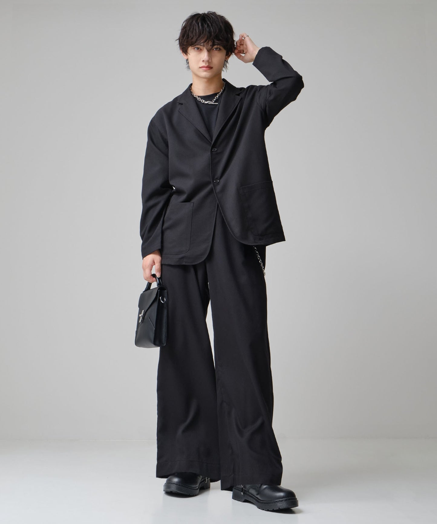 SUI-1998 通常丈 テーラードジャケット ワイドシルエット 薄手 ブラック グレー ライトグレー メンズ F465-467