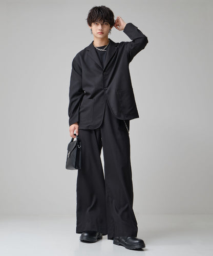 SUI-1998 通常丈 テーラードジャケット ワイドシルエット 薄手 ブラック グレー ライトグレー メンズ F465-467