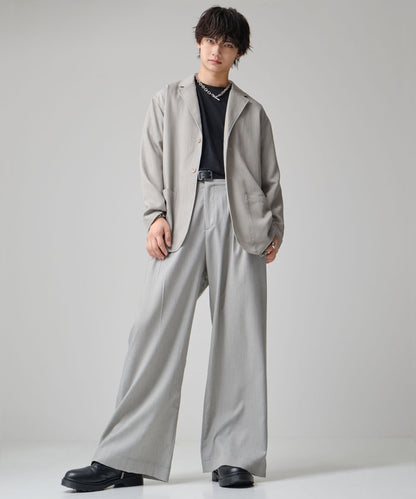 SUI-1998 通常丈 テーラードジャケット ワイドシルエット 薄手 ブラック グレー ライトグレー メンズ F465-467