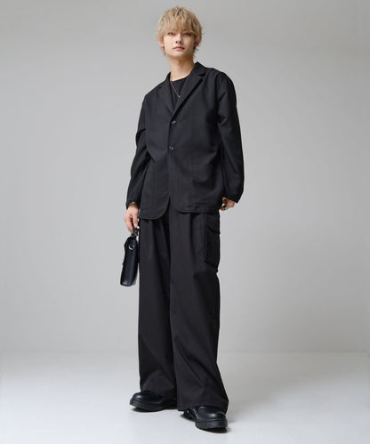 SUI-1998 通常丈 テーラードジャケット ワイドシルエット 薄手 ブラック グレー ライトグレー メンズ F465-467