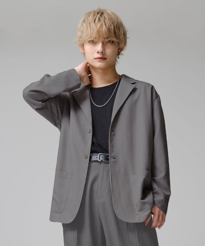 SUI-1998 通常丈 テーラードジャケット ワイドシルエット 薄手 ブラック グレー ライトグレー メンズ F465-467