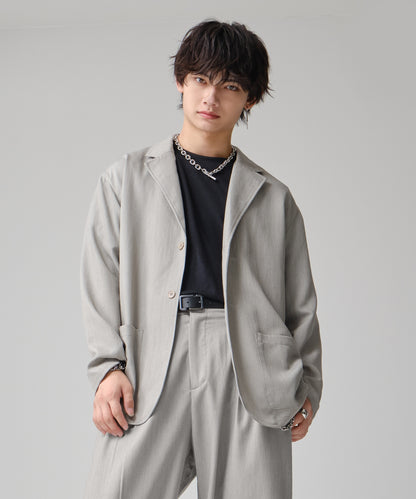 SUI-1998 通常丈 テーラードジャケット ワイドシルエット 薄手 ブラック グレー ライトグレー メンズ F465-467
