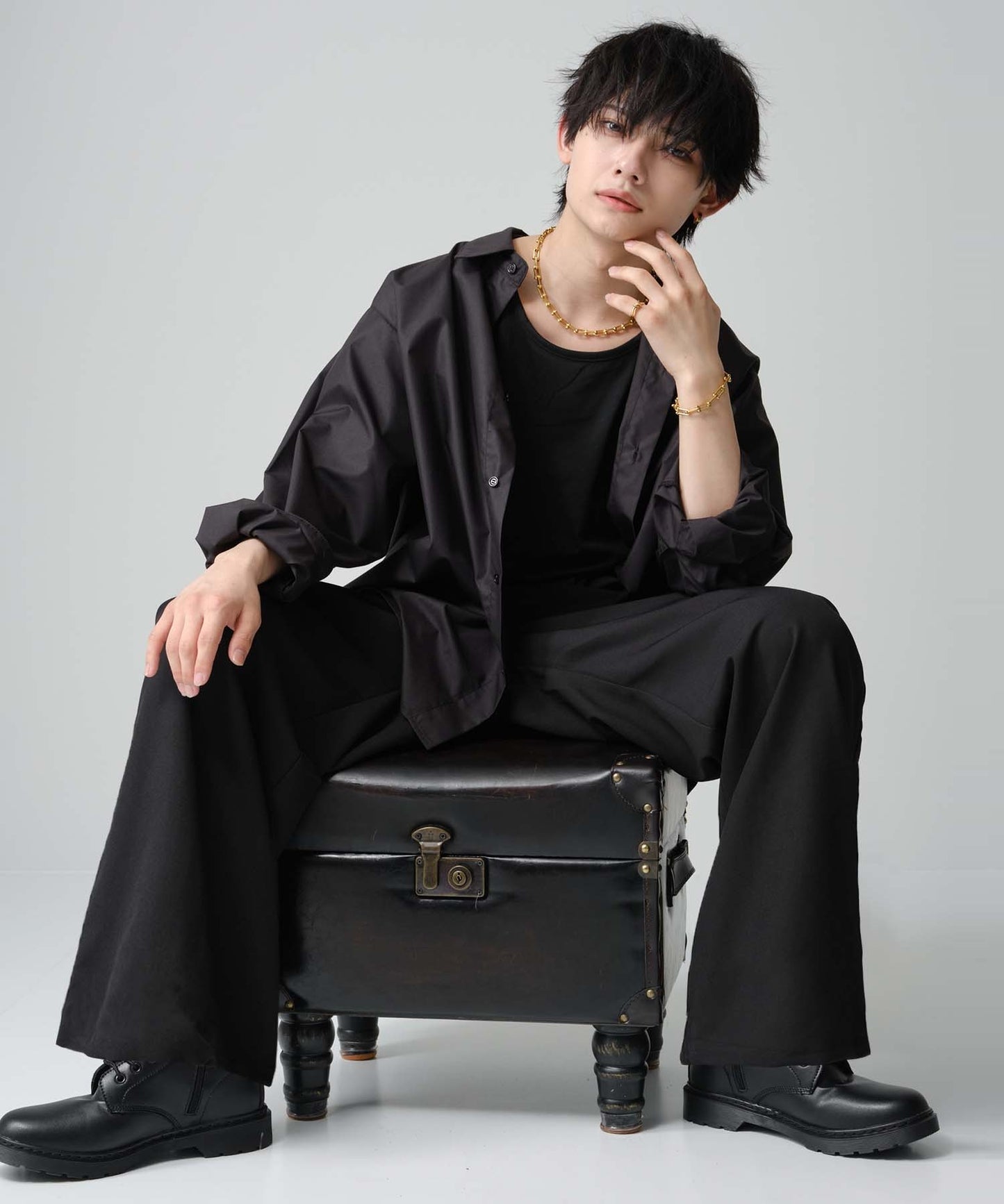 SUI-1998 スラックス ワイドパンツ 薄手 F485-487