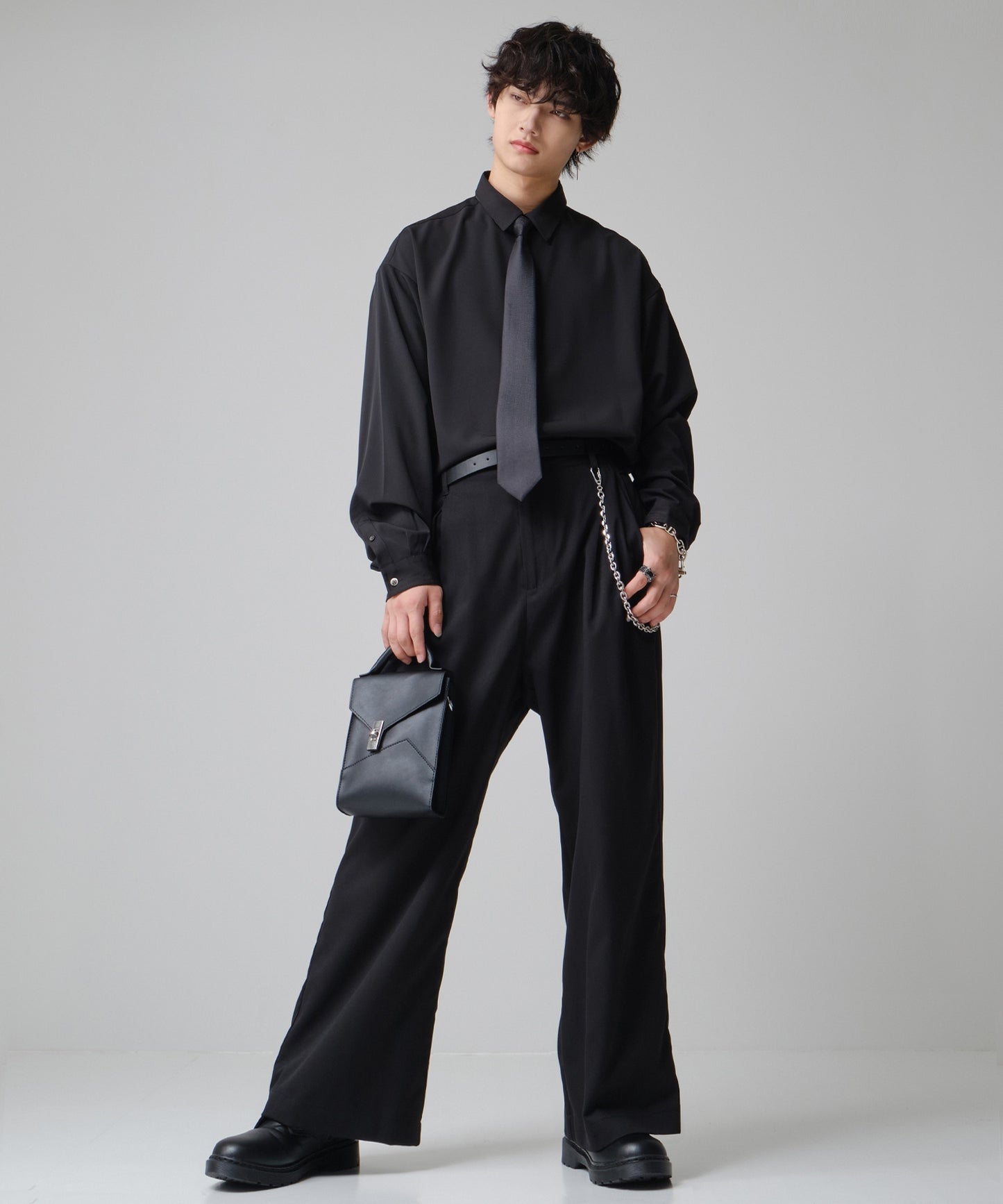 SUI-1998 スラックス ワイドパンツ 薄手 F485-487