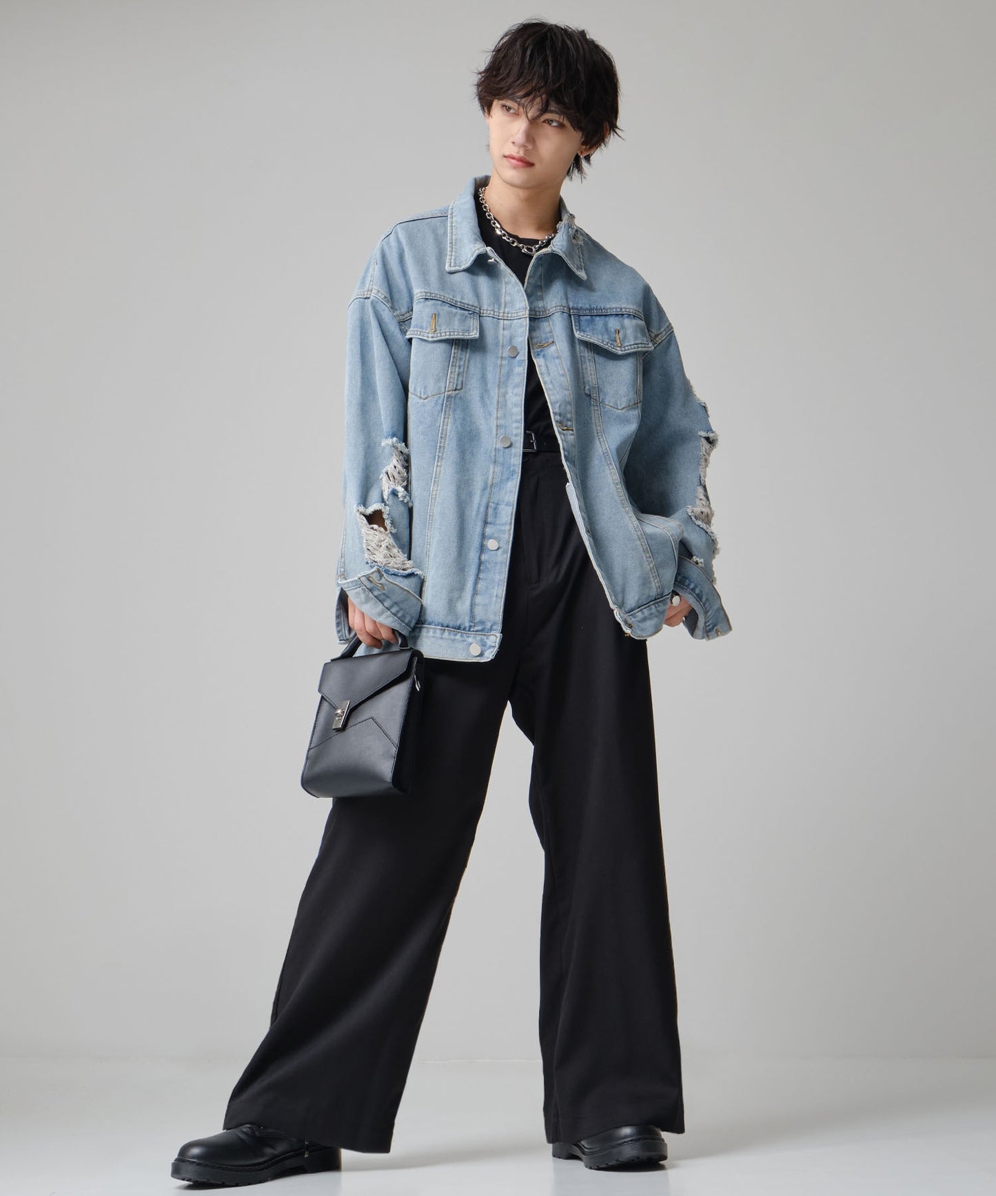 SUI-1998 スラックス ワイドパンツ 薄手 F485-487