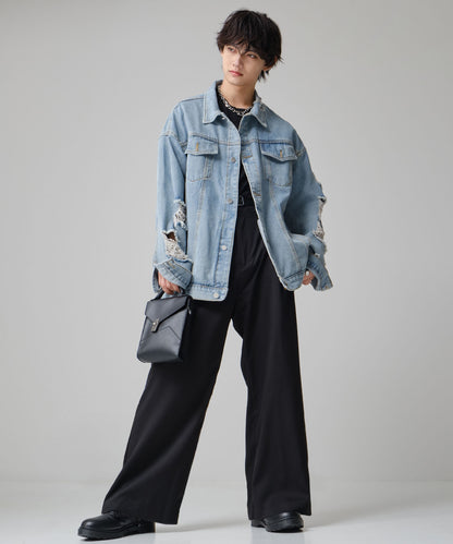 SUI-1998 スラックス ワイドパンツ 薄手 F485-487