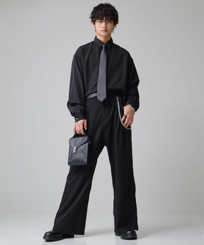 SUI-1998 ワイドパンツ 厚手 スーパーストレッチ ワイドサイズ テーパード F495