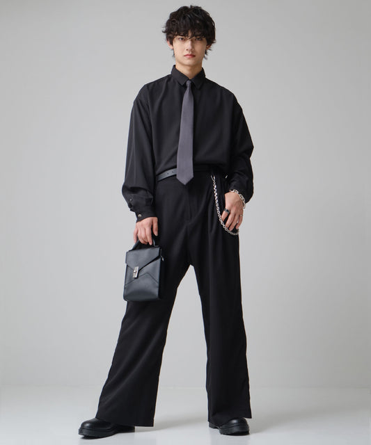 SUI-1998 ワイドパンツ 厚手 スーパーストレッチ ワイドサイズ テーパード F495