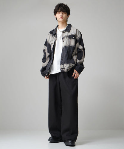 SUI-1998 ワイドパンツ 厚手 スーパーストレッチ ワイドサイズ テーパード F495