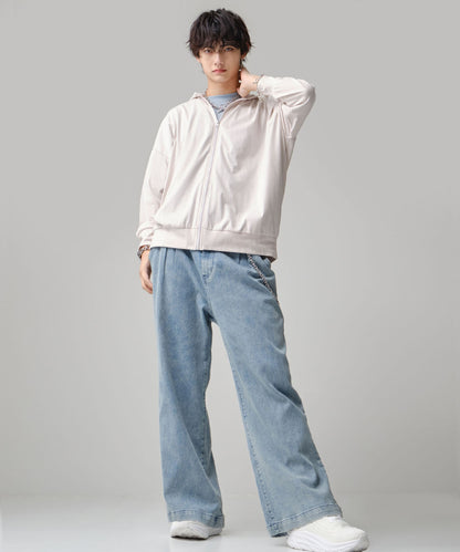 SUI-1998 デニムパンツ ワイドサイズ テーパード F496-498