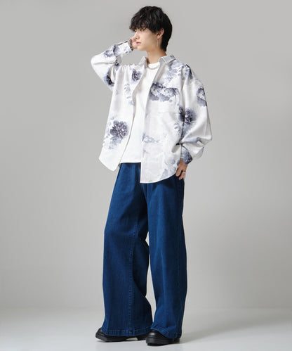 SUI-1998 デニムパンツ ワイドサイズ テーパード F496-498