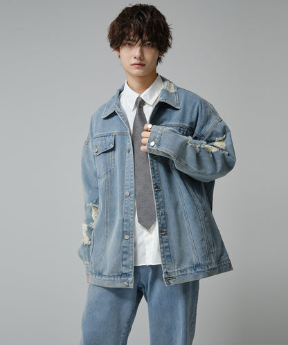 SUI-1998 デニムパンツ ワイドサイズ テーパード F496-498