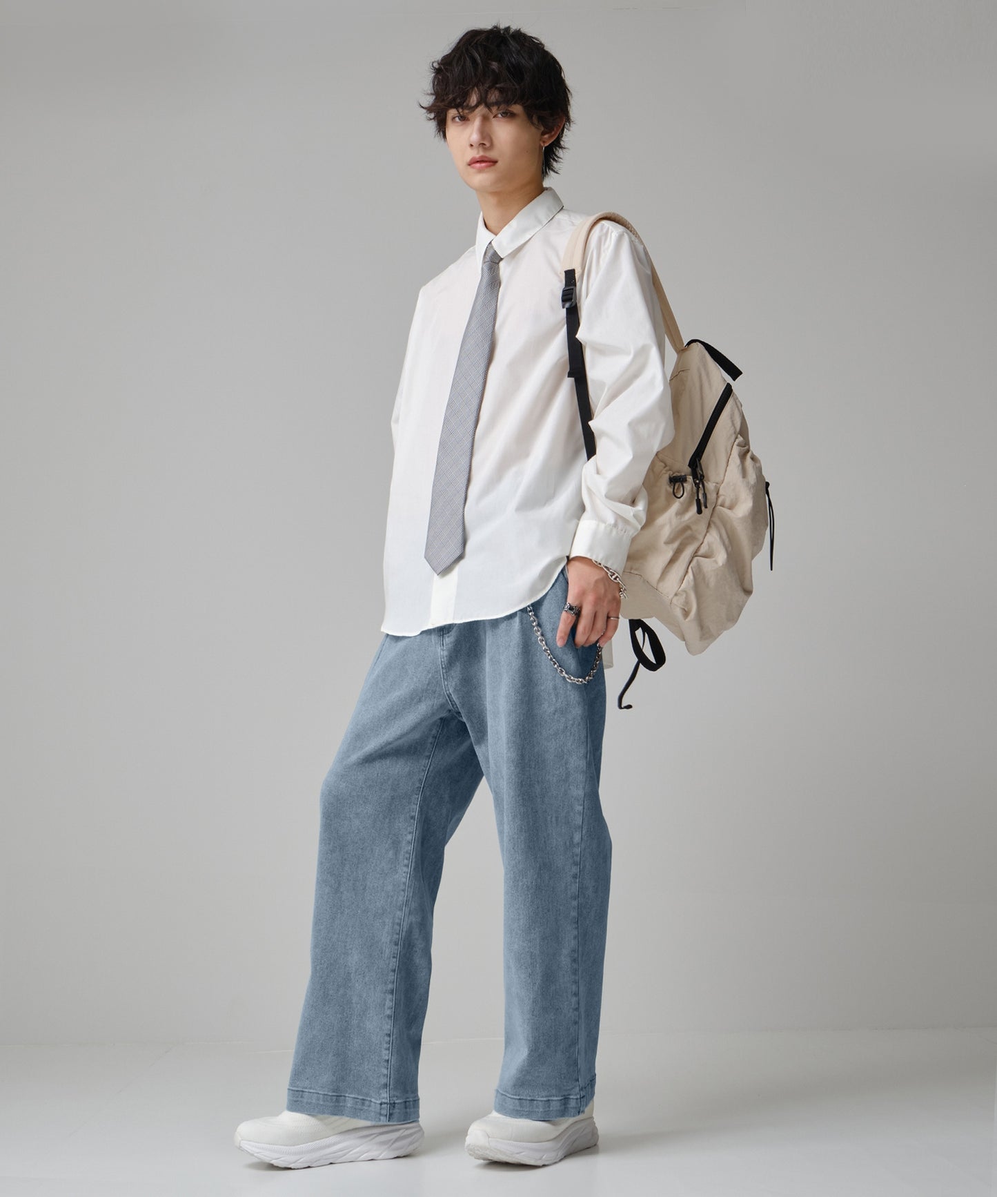 SUI-1998 デニムパンツ ワイドサイズ テーパード F496-498