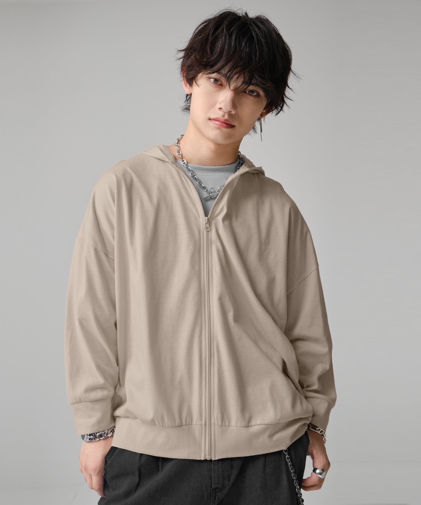 SUI-1998 通常丈 パーカー 長袖 ジップアップパーカー F5100-F5107