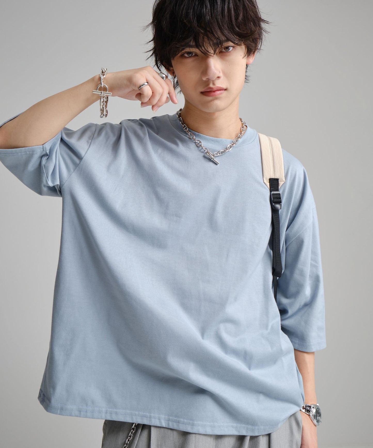 SUI-1998 通常丈 Tシャツ カットソー 七分袖 ビッグシルエット F5530