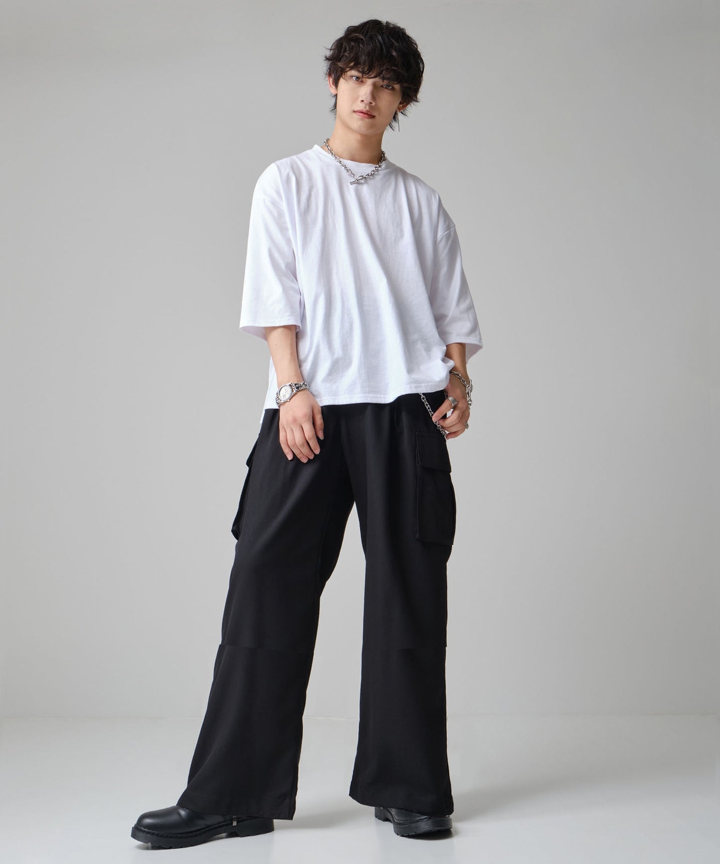 SUI-1998 通常丈 Tシャツ カットソー 七分袖 ビッグシルエット F5530