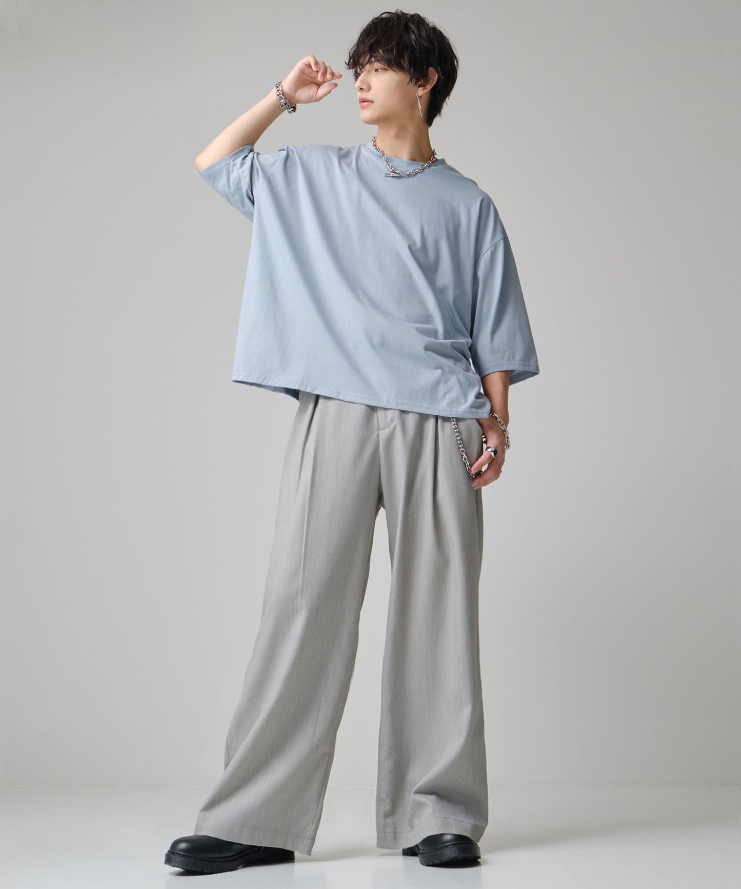 SUI-1998 通常丈 Tシャツ カットソー 七分袖 ビッグシルエット F5530