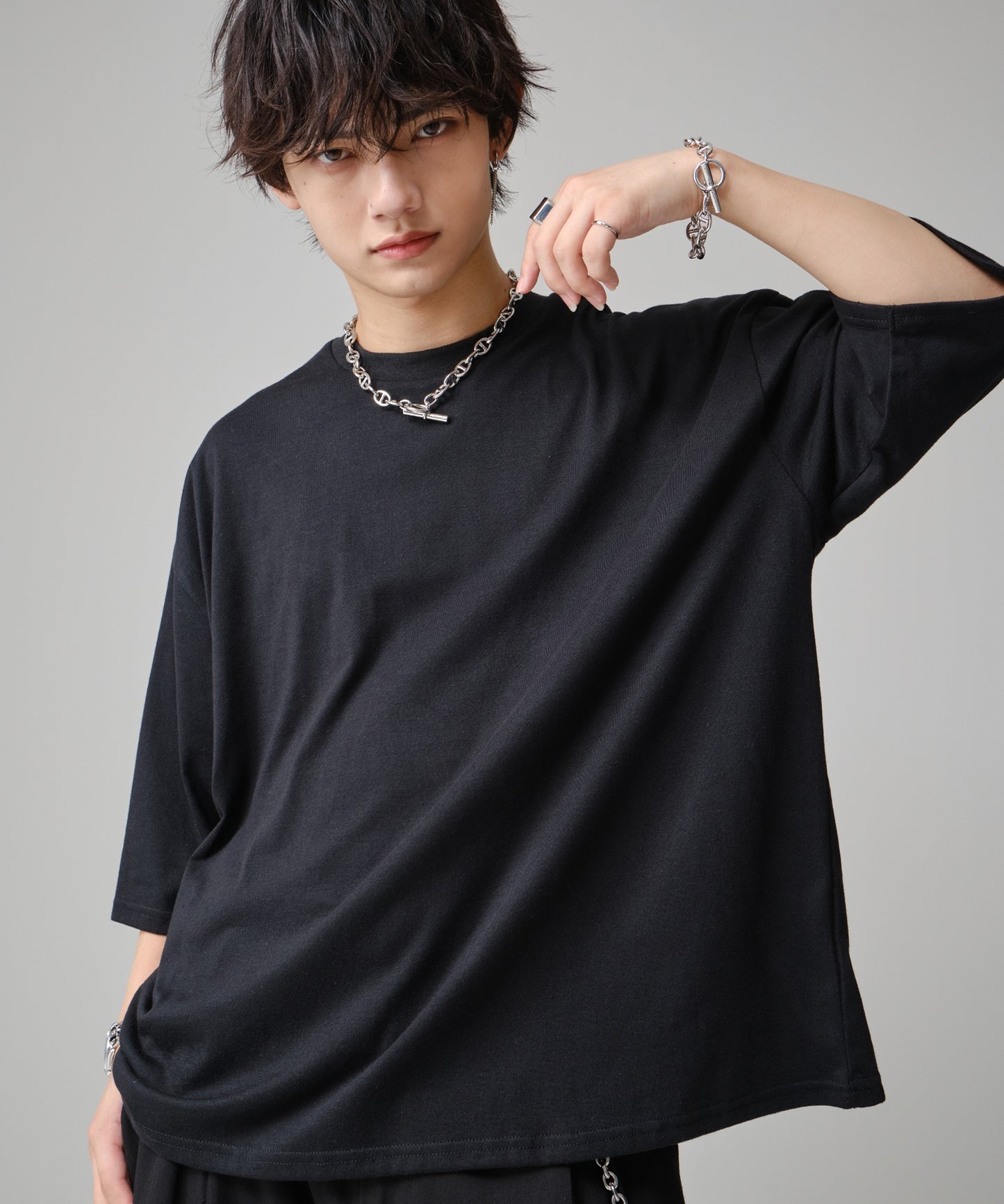 SUI-1998 通常丈 Tシャツ カットソー 七分袖 ビッグシルエット F5530