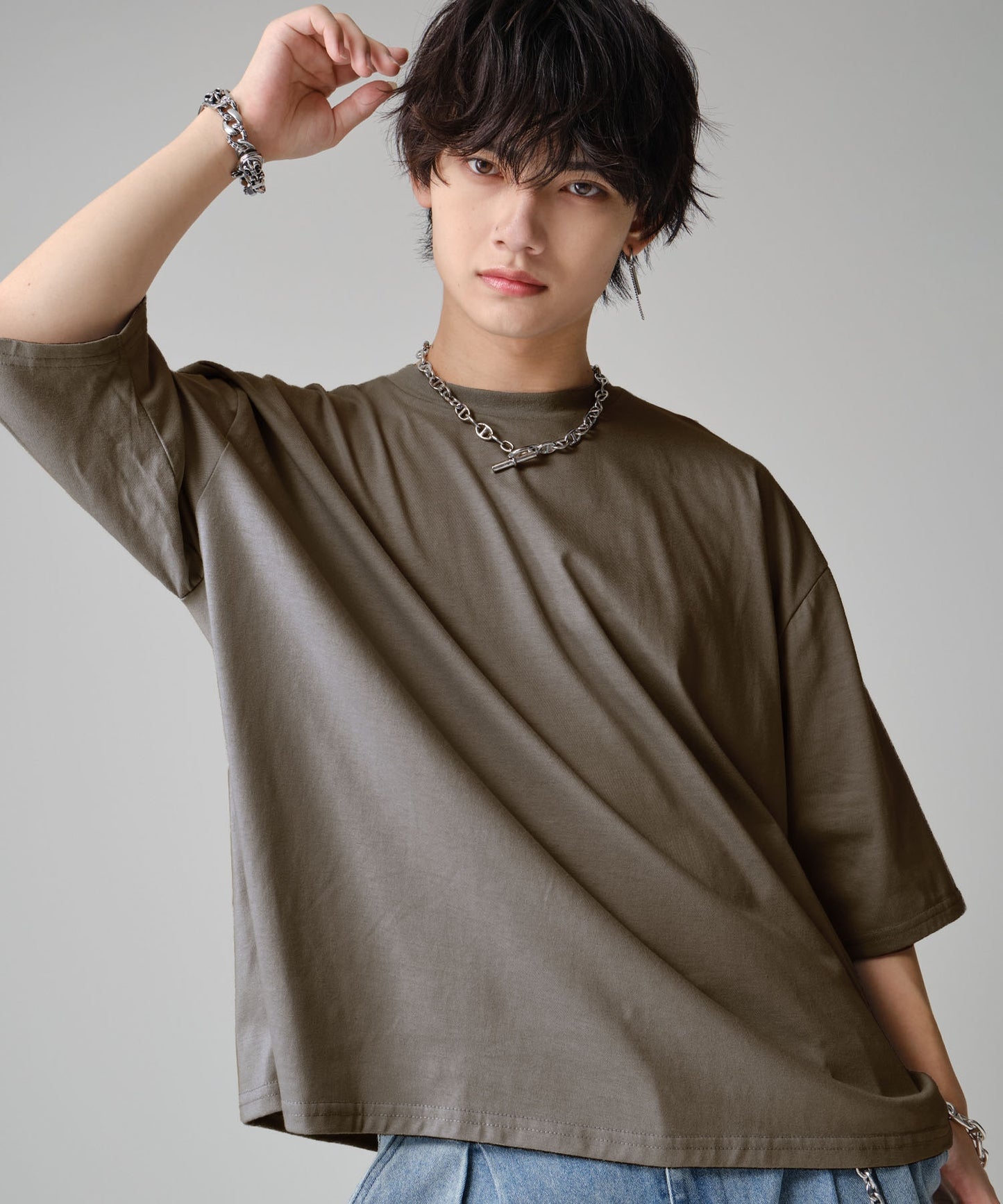 SUI-1998 通常丈 Tシャツ カットソー 七分袖 ビッグシルエット F5530