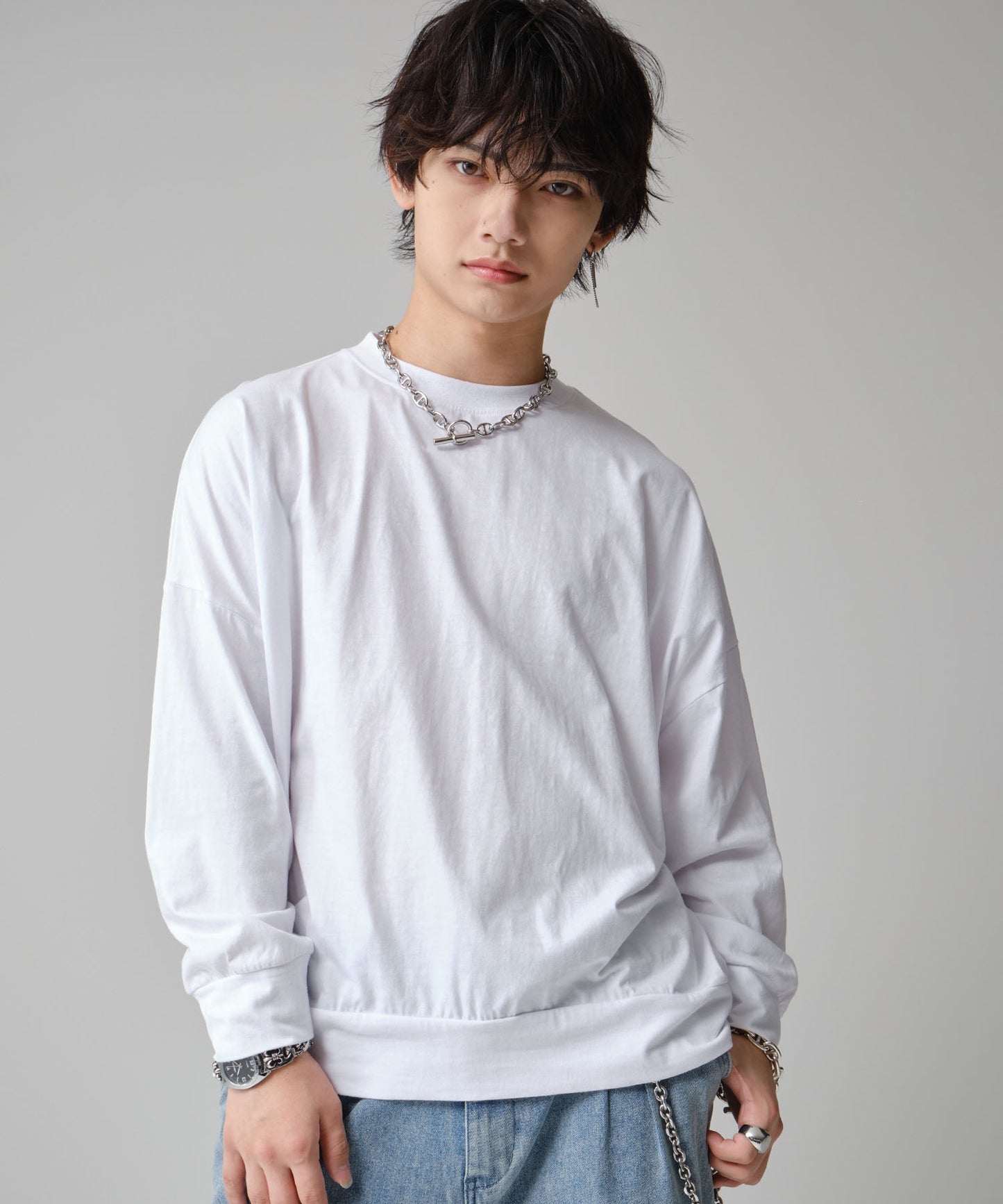 SUI-1998 通常丈 Tシャツ カットソー 長袖 トレーナーT 薄手 メンズ F5600-5605