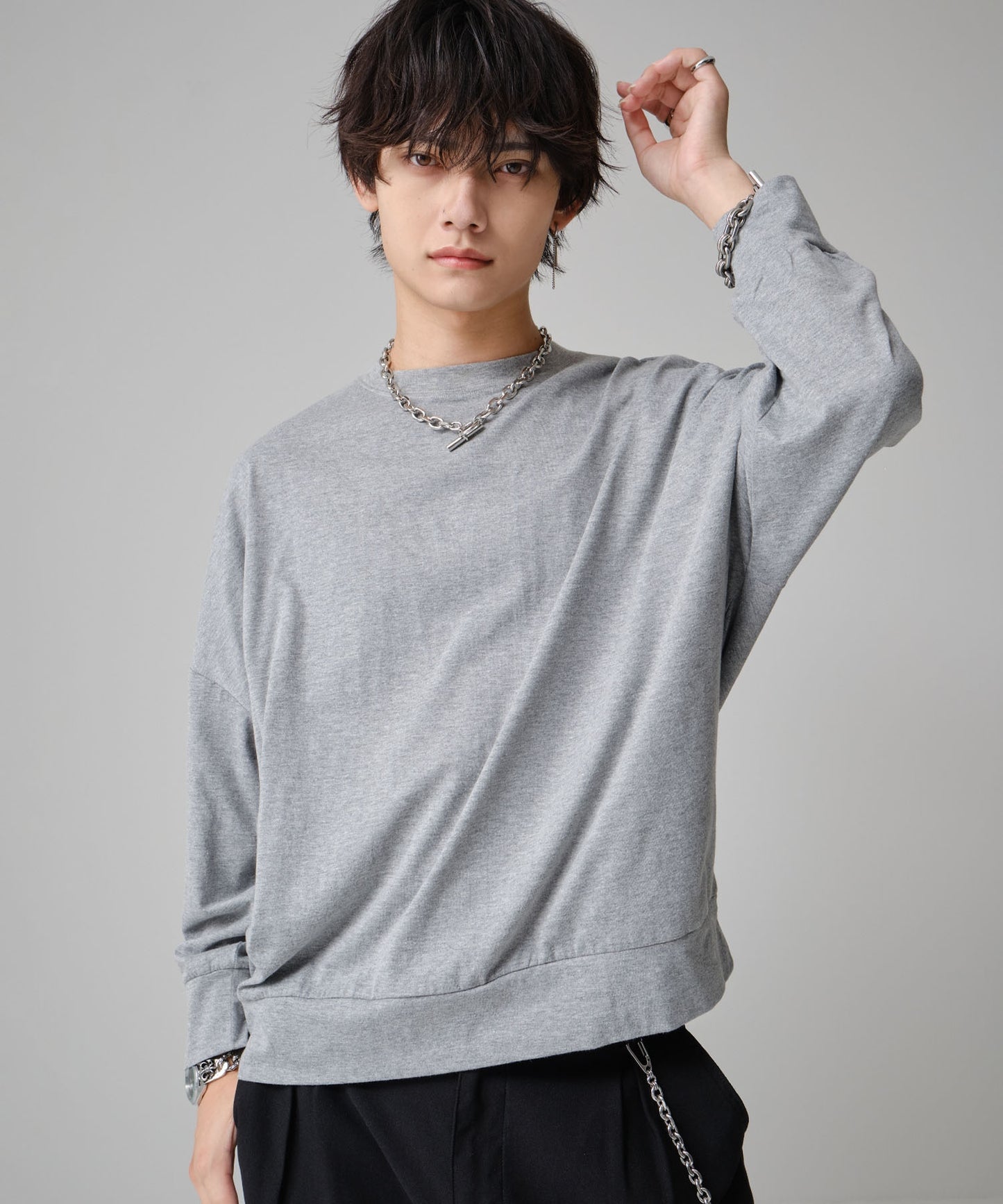 SUI-1998 通常丈 Tシャツ カットソー 長袖 トレーナーT 薄手 メンズ F5600-5605