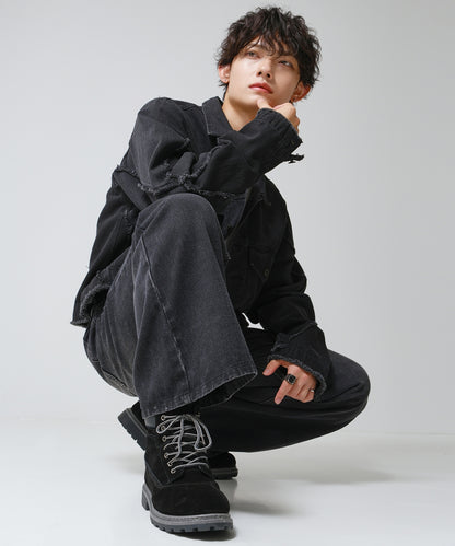 SUI-1998 身長 ７cm UP シークレットシューズ 本革 スエード ワークブーツ 靴 メンズ j-kutu50-51